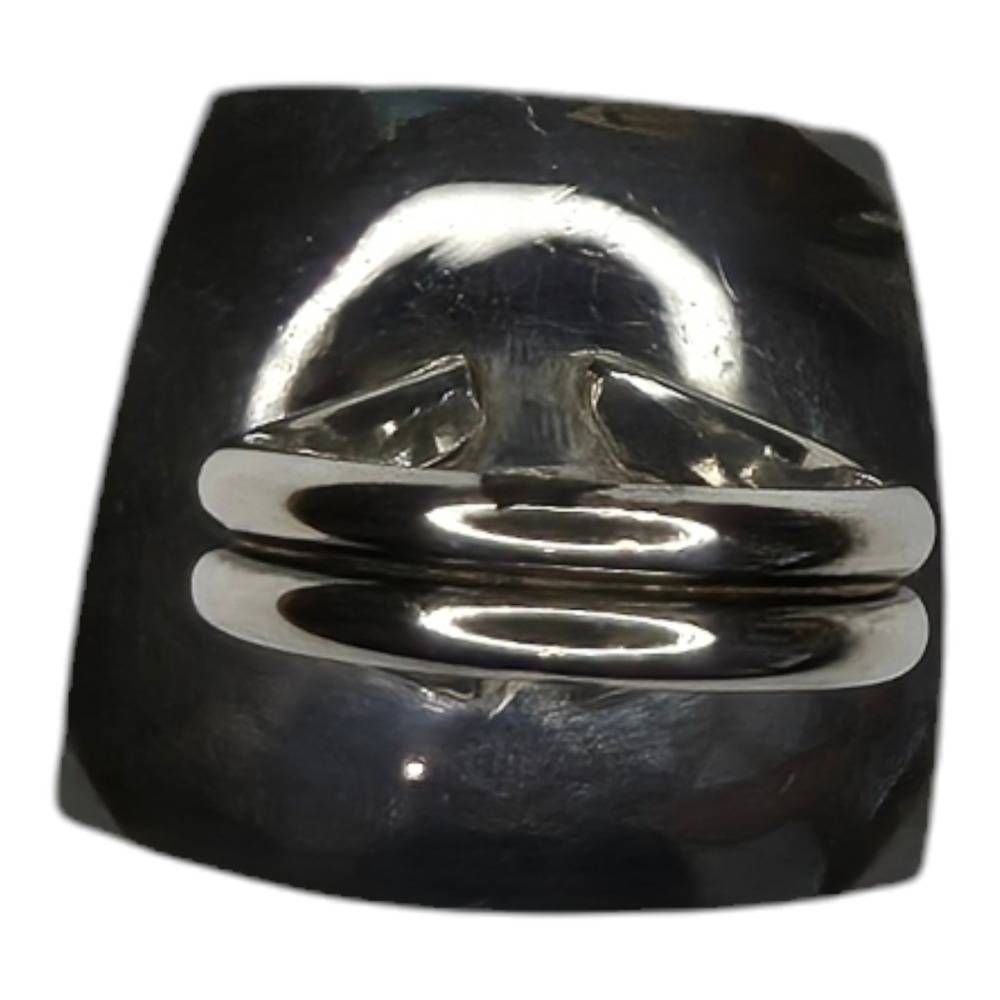 Vintage Sterling Silver 925 Black Onyx Mid Century Modern Cocktail Ring SZ 10.5 - Picture 6 of 11